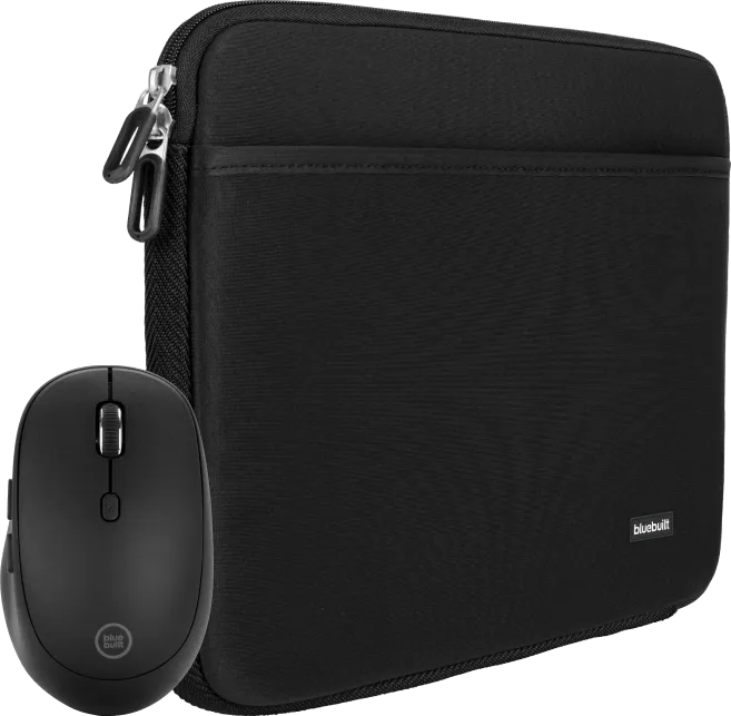 BlueBuilt Laptophoes 33 cm 14 inch M Zwart + Tradendum Muis